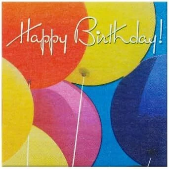 Photo Real Balloons Bright Colors Happy Birthday Party Paper Luncheon Napkins - Image 1 of 1