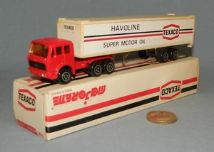 Majorette Promo Texaco 1980 : Camion Mercedes + Remorque Havoline Motor Oil - Photo 1/7