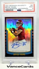 Bryce Young PSA 9 Auto #52/99 Rookie RC 2021-22 Bowman U University 2000 Chrome