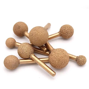 Ball Brazing Diamond Grinding Burr Engraving Bit 1/4'' Shank 46 100 grit 12-25mm - Picture 1 of 4