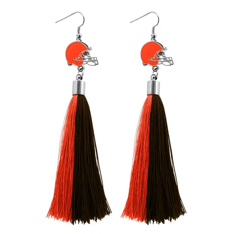 Cleveland Browns Tassel Earrings NFL Authentic Made by Little Earth New/Bag Cover