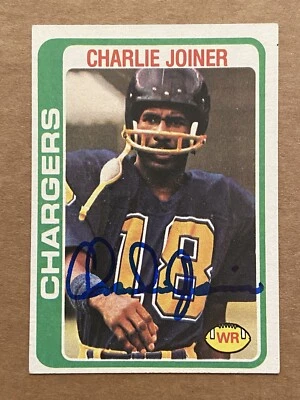 CHARLIE JOINER Hand Signed HOF 1978 Topps #338 Chargers Grambling Autograph Auto - Image 1 of 2