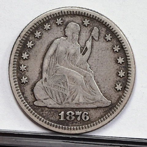 1876 Liberty Seated Quarter - Ch VF Details, Old Clean (49347-L) Cover