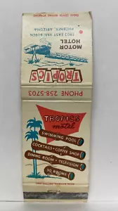 Tropics Motor Hotel Phoenix Tiki Arizona Match Cover - Picture 1 of 2