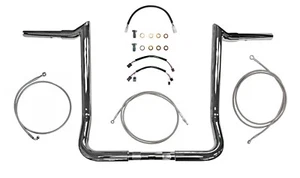 Kit de manillar completo excavadora Meathook cromada FLH 12-16" 2014-2020 ¡Hecho en EE. UU.! - Imagen 1 de 12