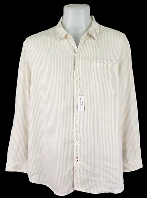 TOMMY BAHAMA RELAX Mens 100% LINEN Beige L/S EVENING DRESS SHIRT - XL - 52" -£99 - Image 1 of 4