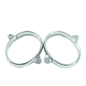 Male Stainless Steel Bondage Hand Cuffs Two Locks & 5" Chain - Picture 1 of 3