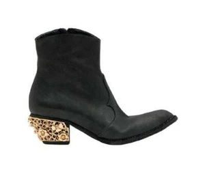 Giancarlo Paoli Neu! Giancarlo Paoli Stiefelette schwarz Leder Westen Cut - Bild 1 von 2