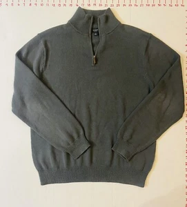 J. Crew Men's L Cotton Cashmere 1/2 Zip Sweater Gray Mock Neck - Picture 1 of 8