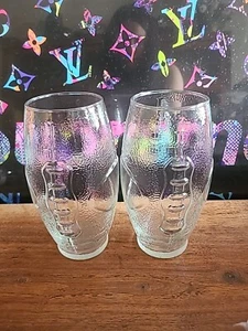 2 FOOTBALL Shaped Drinking Glasses Oval NFL Cups Mugs Beer Stein 23 Oz - Picture 1 of 7