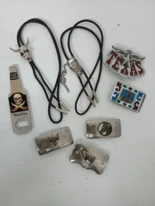Assorted Western Accessories Chambers Belt & The Great American Buckle Texas - Picture 1 of 17