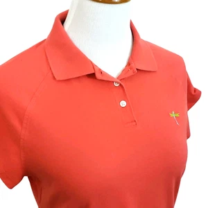 Vtg J Crew Critter Polo Shirt Embroidered Dragonfly Cotton Orange Style 62722 - Picture 1 of 8