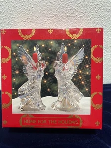Vintage Flying Angel’s IRISIERENDE Glas Kerzenhalter 7" 2er SET - Bild 1 von 11
