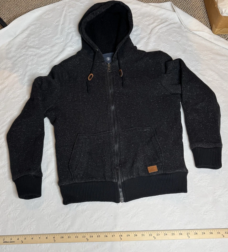 Sudadera con Capucha Grande Buffalo David Bitton Para Hombre Negra Forrada Sherpa Cremallera Completa Foto 1 de 4