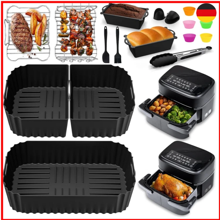 YFKJEU Heißluftfritteuse Zubehör für Philips Dual Flexbasket Airfryer 1000 Series