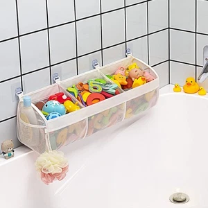 Original 3 Compartment Horizontal Large Openings Bath Toy Organizer for Tub, ... - Picture 1 of 6