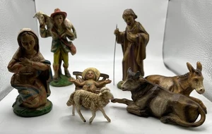 Figuras Belén Vintage Navidad Jesús María José Vaca Burro Cordero Fontanini - Imagen 1 de 24