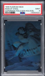 1996 Man Of Steel, SER HOLO CEL Superman, PSA MINT 9. Very Rare Clear Holo Card - Picture 1 of 3