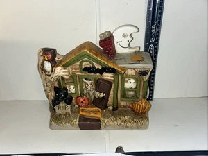 De colección MSR Imports 1987 Raro Halloween Casa Embrujada Cerámica Iluminado - Imagen 1 de 4