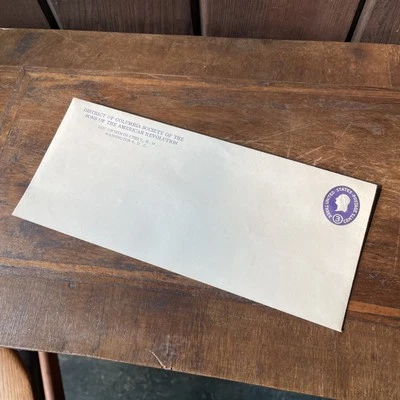 Vtg Sons American Revolution 3 Cent Washington DC Scott Violet Stamp Envelope - Image 1 of 4