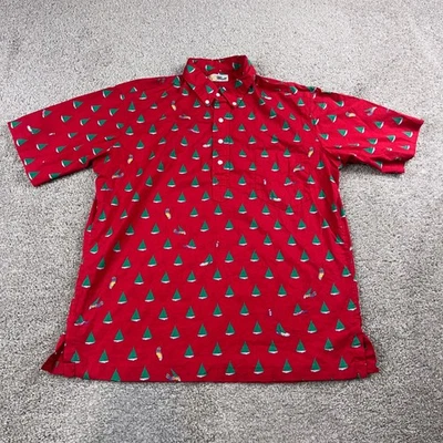 Camisa VINTAGE Reyn Spooner Para Hombres Grande Roja Náutica Veleros Popover Hawaiana Foto 1 de 4