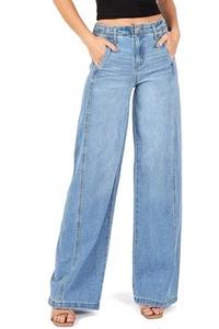 Celebrity Pink RE Generation Größe 9/29 High Rise Wide Leg Jeans Schlag einmal getragen - Bild 1 von 12