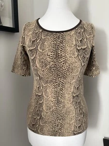 Wolford Kurzarm Oberteil T-Shirt Schlangenleder Python Muster Neu XS-S - Bild 1 von 4