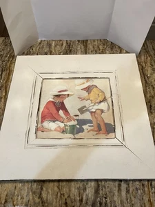 Vintage garden Jessie Wilcox Smith building a sand Castle canvas painting - Picture 1 of 4