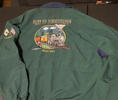 Vintage Pinehurst Golf Windbreaker Jacket Size Medium Starbus Green 4 Pocket - Image 1 of 4