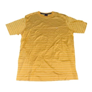 paul and shark yachting T Shirt Yellow White Strips Italy 90’s Designer - Picture 1 of 10