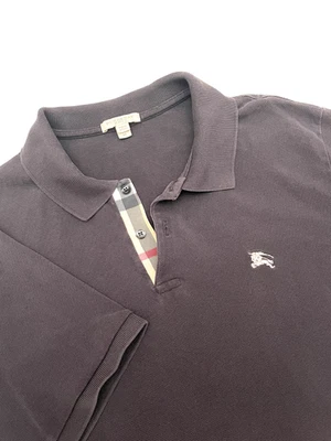 Camisa Polo Burberry Brit Manga Corta Gris Medio Novacheck Preppy Dinero Antiguo Foto 1 de 4