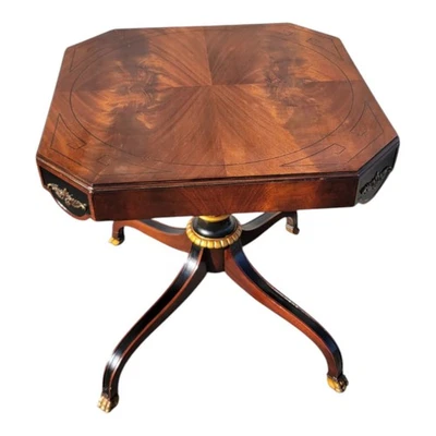 19th C Flame Mahogany Regency Side Table Center Table by Wyman Furniture - Image 1 of 4