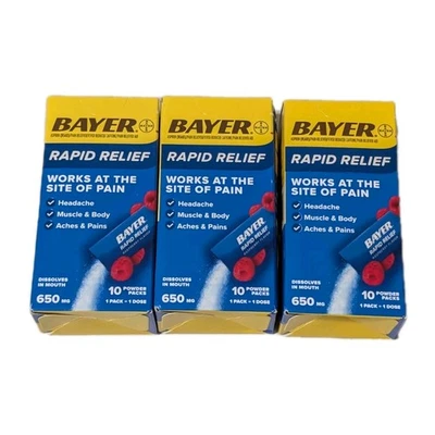 Bayer Rapid Relief Powder Packs with Aspiri, 10 ct. Lot Of 3 Exp 10/25 - Image 1 of 4