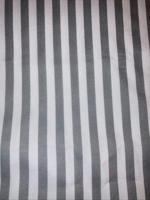 Gray And White Thin Striped 100% Polyester Flat Sheet Or Fabric Approx 54”x 94” - Image 1 of 3