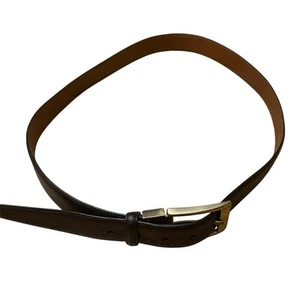 Johnston & Murphy 38 Aniline Kipskin Shoulder Leather Belt  Buckle Brown USA - Picture 1 of 3