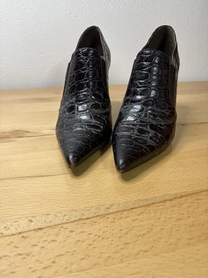 Talbots Made in Italy Brown Embossed Croc Ankle Boot  SIZE 10 M - Image 1 of 4