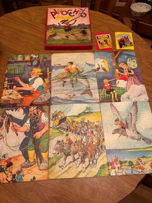 Pinocchio - 6 picture puzzles No. 140 Platt & Munk Tony Sarg illustr. 1940 VG - Image 1 of 4