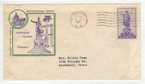 1937 US TERRITORIES HAWAII KAMEHAMEA 799-4 FIDELITY DC CANCEL - Picture 1 of 1