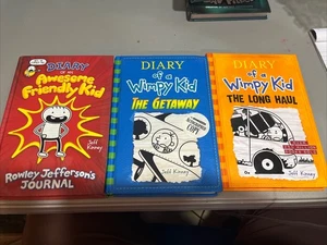 Lot Of 3  Diary of A Wimpy Kid 9 And 12 & Diary Of An Awesome Friendly kid Books - Picture 1 of 4