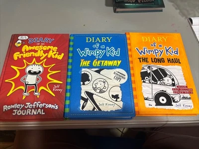 Lot Of 3  Diary of A Wimpy Kid 9 And 12 & Diary Of An Awesome Friendly kid Books - Image 1 of 4