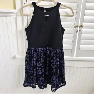 Epic Thread NWT Black & Blue Lace Halter Dress Big Girl XL - Picture 1 of 7