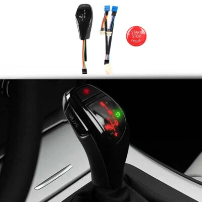 Palanca de cambios LED negra apta para BMW E90 E92 E93 E81 E82 E84 E87 E88 Foto 1 de 4