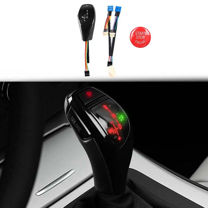 Palanca de cambios LED negra apta para BMW E90 E92 E93 E81 E82 E84 E87 E88 Foto 1 de 4