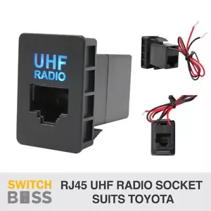 DASH UHF RADIO SWITCH PANEL RJ45 SOCKET SMALL fits Toyota Hilux Prado BLUE LED - Picture 1 of 8