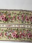 Cottage Rose Garden Placemats Set Of 7 Double Sided Fabric Boho Green Pink
