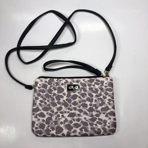 Luv Betsey Johnson Wristlet Crossbody Purse Animal Print Small Bag Gray Pink - Picture 1 of 6