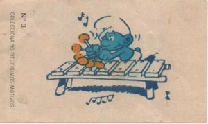 TATUAJE LOS PITUFOS ENVOLTORIO CHICLE PACK ARGENTINA STANI ULTRA RARO 1984 - Imagen 1 de 2