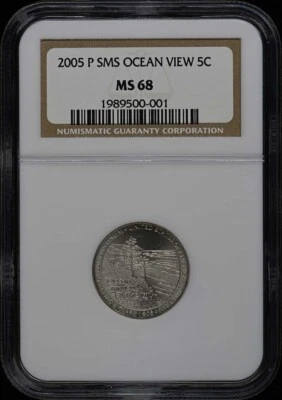 2005 SMS OCEAN VIEW Jefferson Nickel 5C NGC MS68 - Image 1 of 2