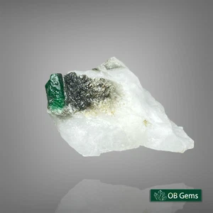 EMERALD Crystal With Matrix From Swat Pakistan 197 CT Natural Mineral Specimen - Picture 1 of 14