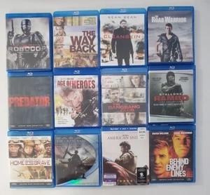 Lot of 12 Blu Ray Action Movies Road Warrior Predator Age Heroes Sniper Robocop - Picture 1 of 6